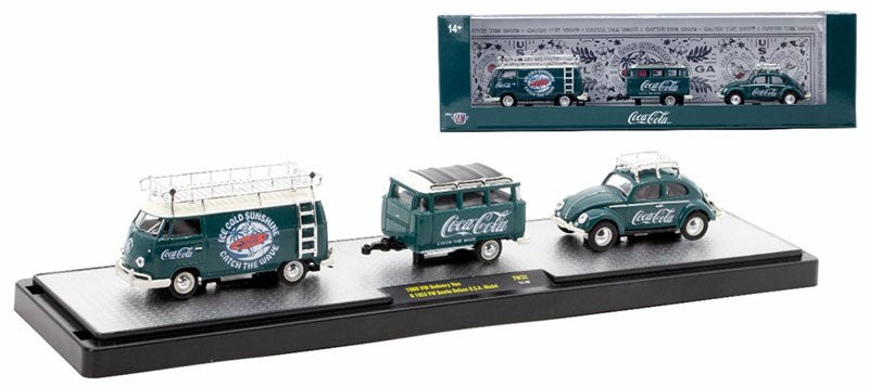 Coca-Cola -1960 Volkswagen Delivery Van and 1953 Volkswagen Beetle Deluxe -  M2 1/64 - 56000-TW3 B