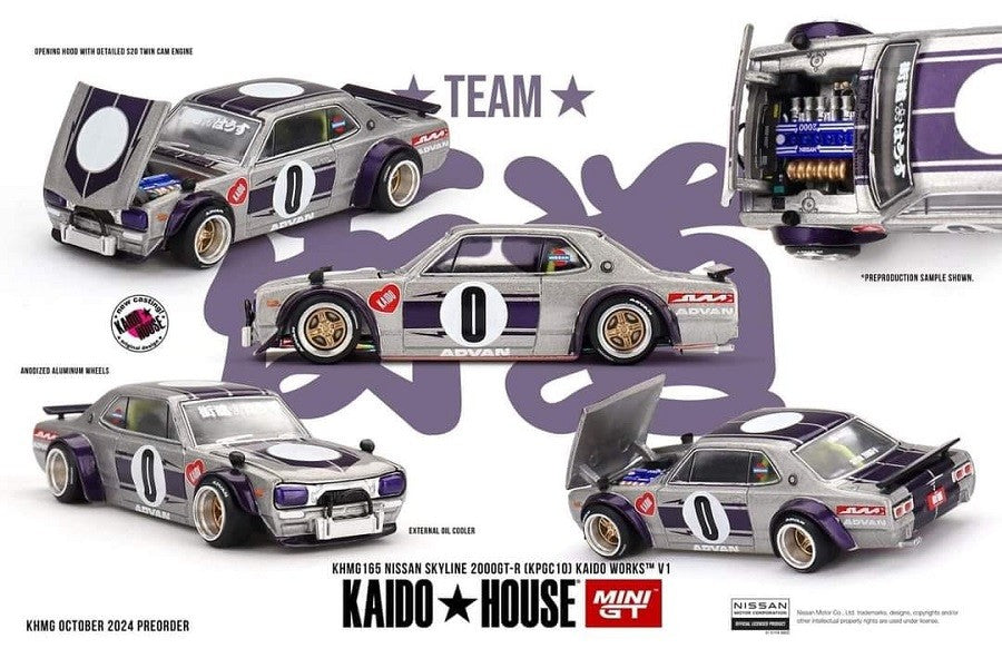 Kaido★House - Nissan Skyline GT-R (KPGC10) Kaido Works V1 - Mini GT - Mijo Exclusives - 1/64 - KHMG165 Passion Diecast