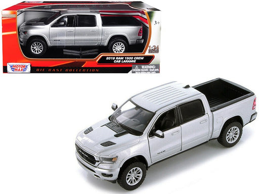 2019  DODGE RAM 1500 CREW CAB LARAMIE PICKUP  SILVER  - MOTORMAX 1/24  - 79357 SIL - Passion Diecast