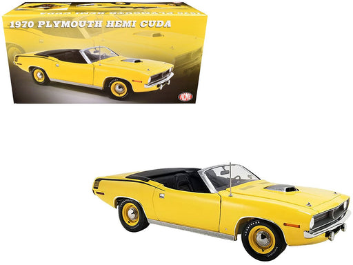 (Preorder) 1970 Plymouth HEMI Cuda Convertible in Lemon Twist Yellow - Limited Edition 750 Piece - ACME - 1/18 - A1806129