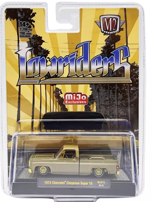 CHASE CAR 1973 Chevrolet Cheyenne Super 10 Pickup Truck Lowriders Limited - Mijo Exclusives - M2 Machine - 1:64 - 31500-MJS72GR