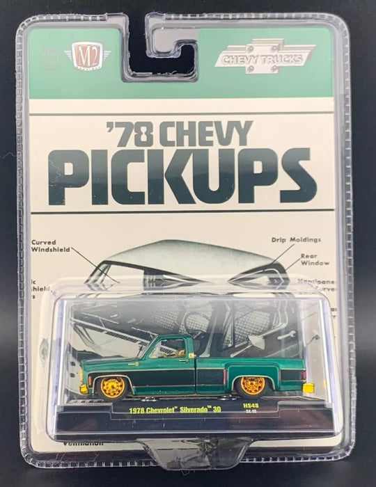 CHASE CAR 1978 Chevrolet Silverado 30 - Green - Hobby Exclusive - M2 Machine - 1:64 - 31500-HS48GR