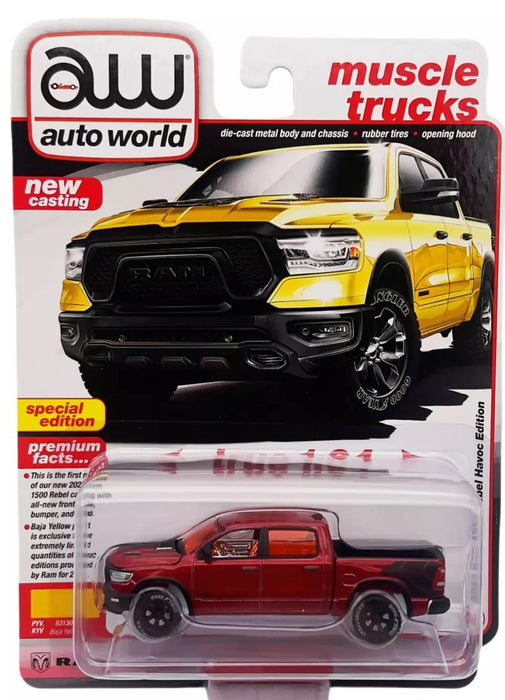 CHASE CAR 2023 Dodge Ram Rebel Havoc Edition - Baja Yellow - Auto World - 1/64 - AWSP164 AGR