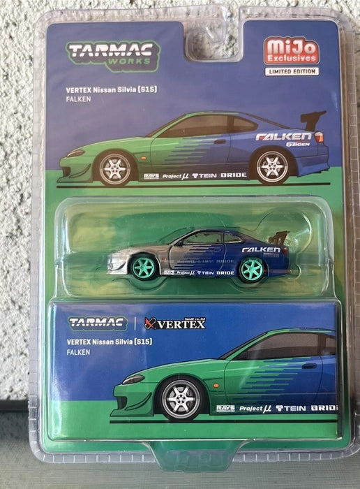 CHASE CAR VERTEX Nissan Silvia S15 Falken Livery - Blue - Tarmac Works - 1/64 - T64G-023-FAGR