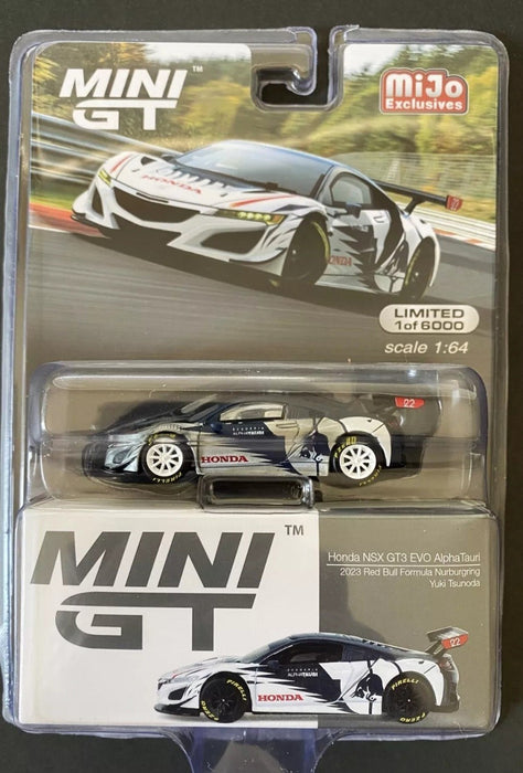 CHASE CAR Honda NSX GT3 EVO AlphaTauri Yuki Tsunoda 2023 Red Bull Formula Nurburgring - Mini GT - 1:64 - MGT00761GR