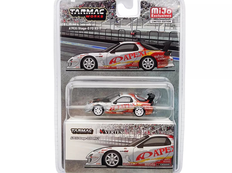 CHASE CAR APEXi Stage-D FD RX-7- White - Tarmac Works - 1/64 - T64G-022-AP2GR
