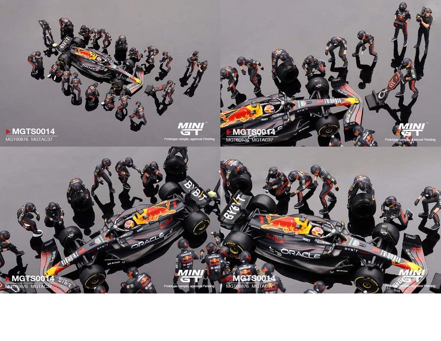 Oracle Red Bull Racing RB19 No.1 Max Verstappen 2023 F1 Japanese Grand Prix Pit Crew Set - Mini GT - 1/64 - MGTS0014