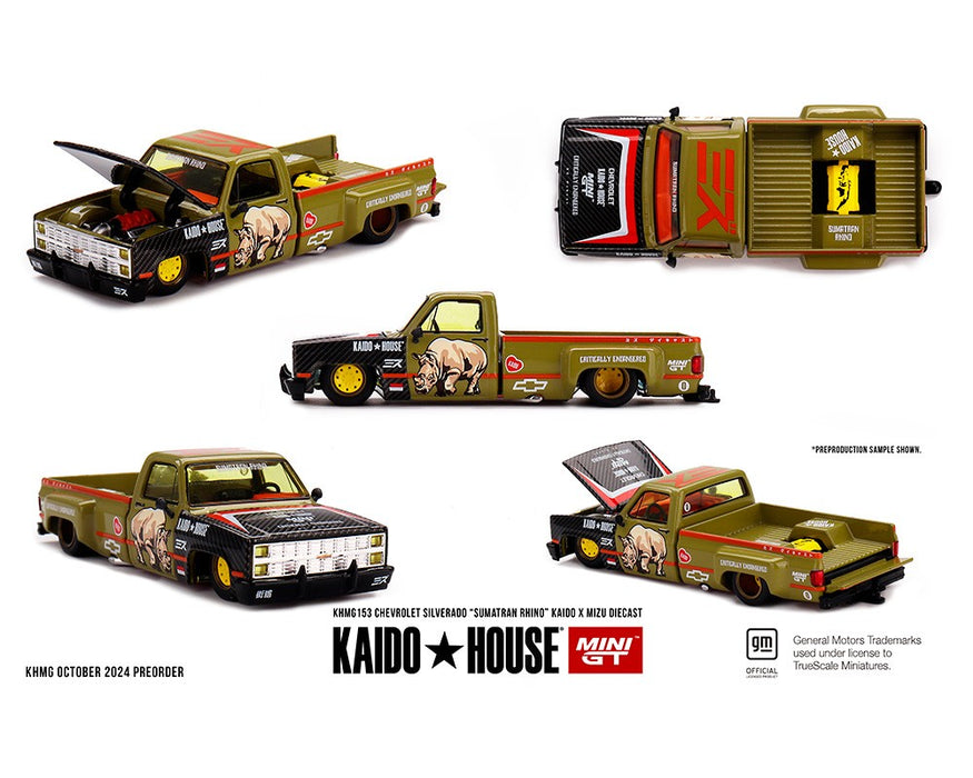 Kaido House x Mini GT x Mizu Diecast Chevrolet Silverado Sumatran Rhino - Mini GT - Mijo Exclusives - 1/64 - KHMG153