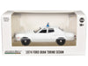 Police - 1974-76 Ford Gran Torino Sedan with Light Bar and Push Bar in White - Hobby Exclusive - 1/64 Greenlight - 43012 B