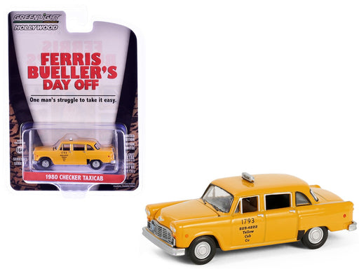 Yellow Cab - 1980 Checker Taxicab - Ferris Buellers Day Off (1986) - Hollywood Series 42 - 1/64 Greenlight - 62030 C