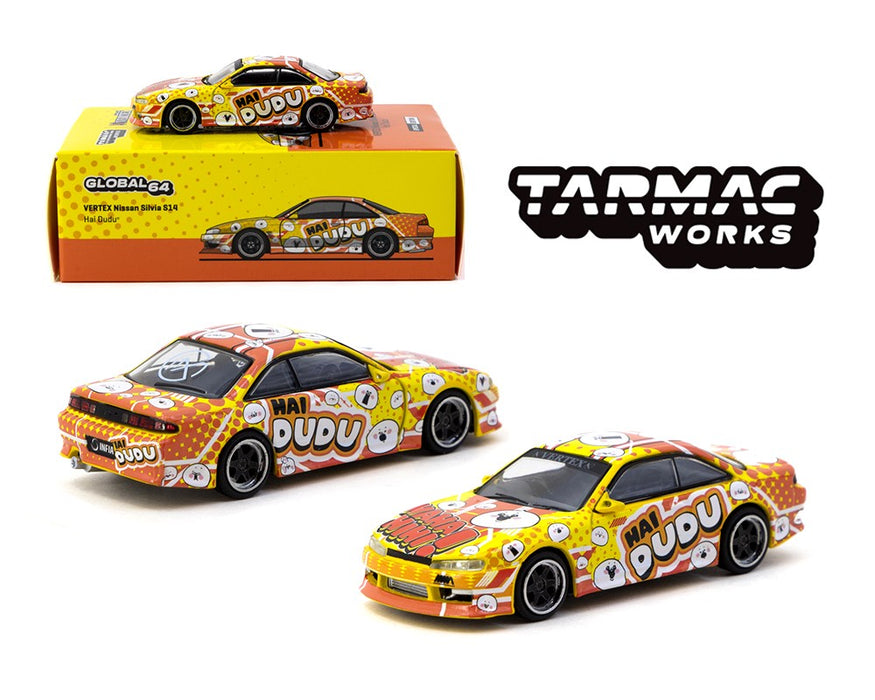 VERTEX Nissan Silvia (S14) Hai Dudu IMX Expo - Indonesia Exclusives - Tarmac Works - 1/64 - T64G-018-DUDU