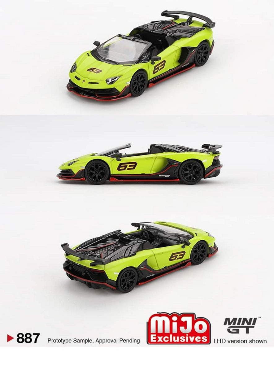 Lamborghini Aventador SVJ 63 Roadster - Verde Shock - Mini GT - 1:64 ...