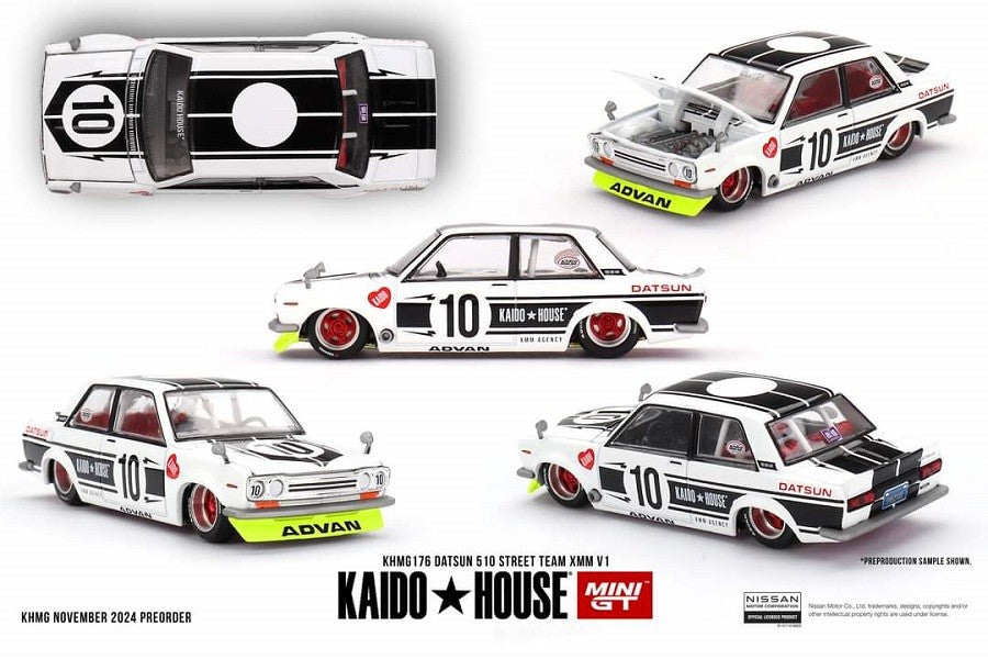 Datsun 510 Street Team XMM V1 - Mini GT - Mijo Exclusives - 1/64 - KHMG176 Passion Diecast