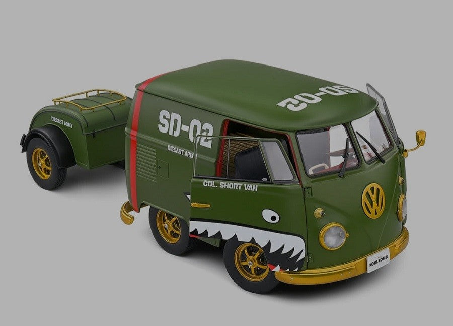 Volkswagen T1 Van Kool Combi trailer 1950 Vert - Solido - 1/18 - S1810901 - Passion Diecast 