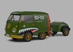 Volkswagen T1 Van Kool Combi trailer 1950 Vert - Solido - 1/18 - S1810901 - Passion Diecast 
