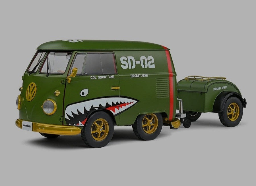 Volkswagen T1 Van Kool Combi trailer 1950 Vert - Solido - 1/18 - S1810901 - Passion Diecast 