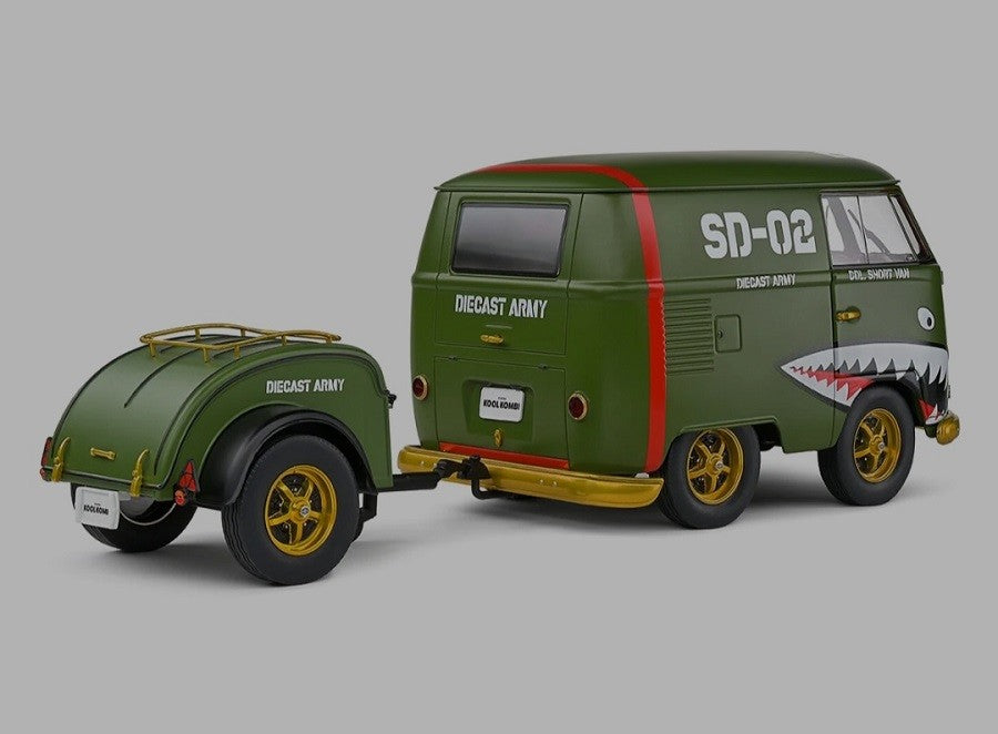 Volkswagen T1 Van Kool Combi trailer 1950 Vert - Solido - 1/18 - S1810901 - Passion Diecast 