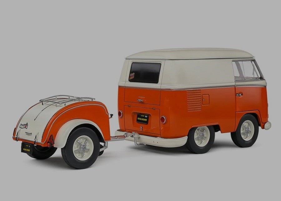 Volkswagen T1 Van Kool Combi trailer 1950 Orange - Solido - 1/18 - S1810902 - Passion Diecast 