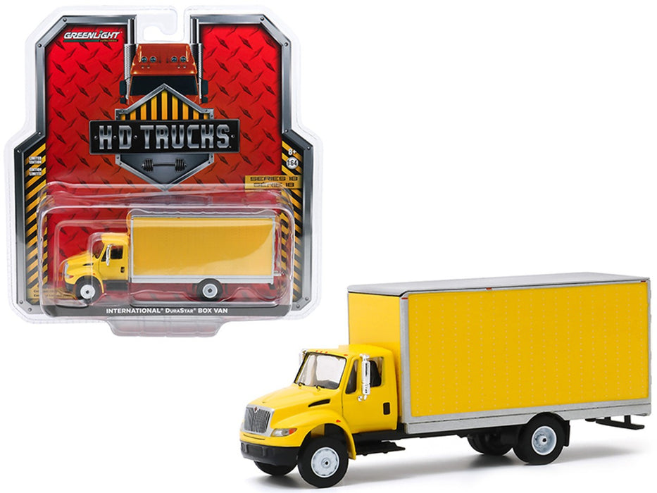 2013 International Durastar Box Van - Yellow / Silver Trim - H.D. Trucks  Series 18  1/64 Greenlight 33170 B-  Passion Diecast 