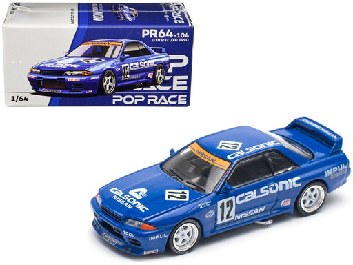 NISSAN SKYLINE GT-R R32 JTC 1990 CALSONIC NO.12 - Pop Race 1:64 - PR640104 -  Passion Diecast 