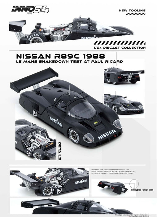 NISSAN R89C LE MANS SHAKEDOWN TEST AT PAUL RICARD - INNO 64 - 1/64 - IN64-R89C-LMT1988 Passion Diecast
