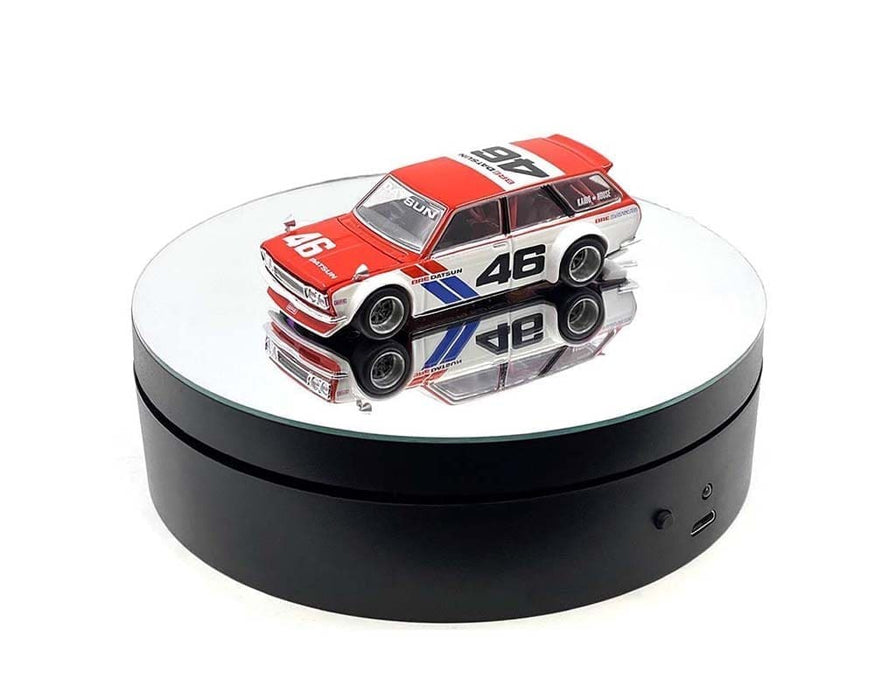 Mini Turntable Rotating Display Stand 4.75" with Mirror Base for 1/64 Scale Model Cars - E12-MR