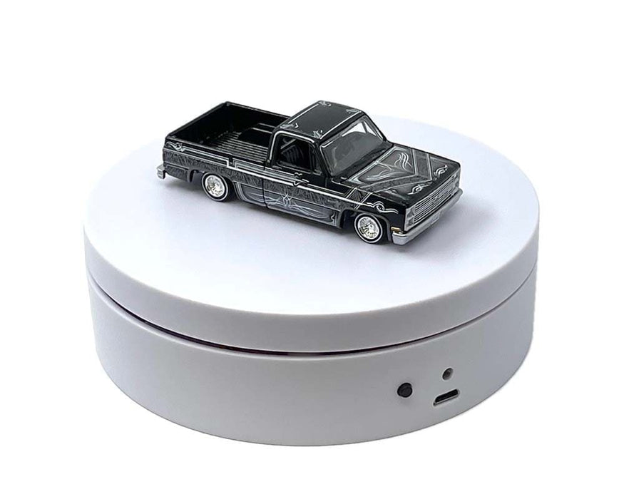 Mini Turntable Rotating Display Stand 4.75" with White Base for 1/64 Scale Model Cars - E12-WH