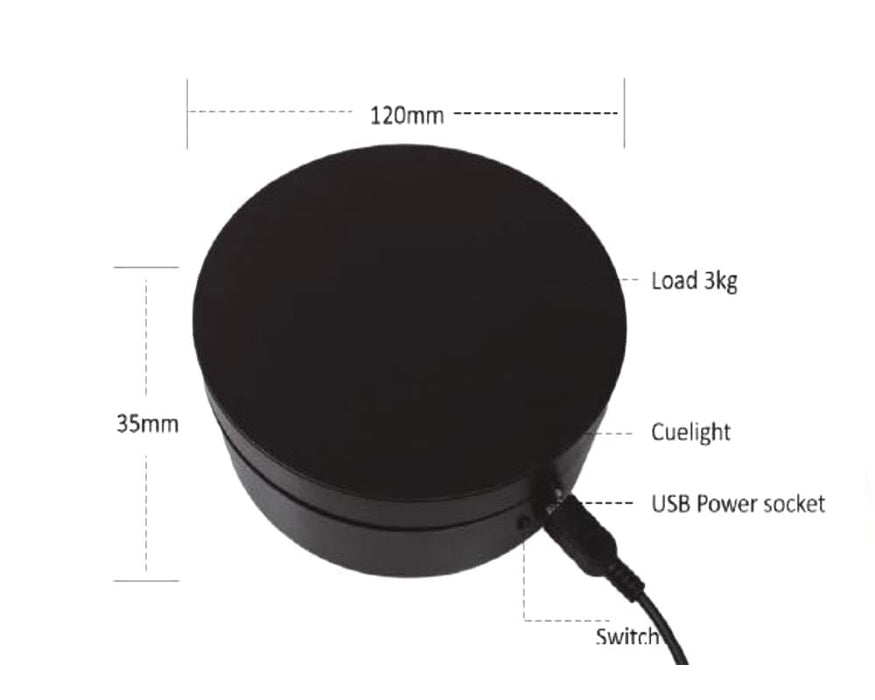 Mini Turntable Rotating Display Stand 4.75" with White Base for 1/64 Scale Model Cars - E12-WH