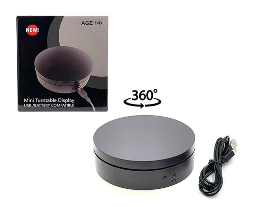 Mini Turntable Rotating Display Stand 4.75" with Black Base for 1/64 Scale Model Cars - E12-BK