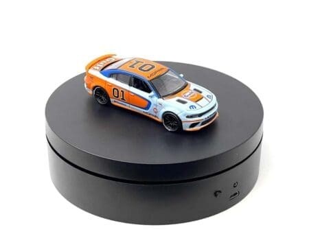 Mini Turntable Rotating Display Stand 4.75" with Black Base for 1/64 Scale Model Cars - E12-BK