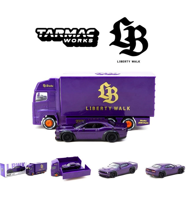 LB-WORKS Dodge Challenger SRT Hellcat with Truck Special Edition - Global64 - Tarmac Works - 1/64 - T64G-TL039-PU