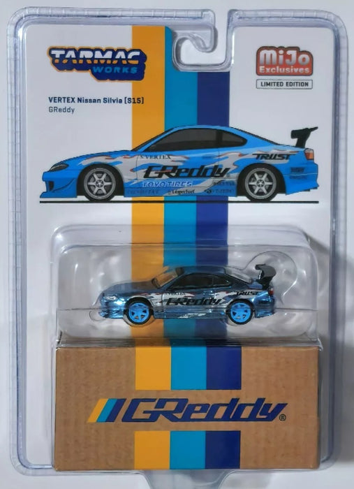 CHASE CAR Vertex Nissan Silvia (S15) GReddy Special Limited Edition - MiJo Exclusives - Tarmac Works - 1/64 - T64G-023-GDYGR