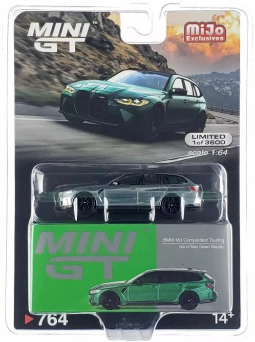 CHASE CAR BMW M3 Competition Touring Vert Île de Man Métallisé - Mini GT - 1:64 - MGT00764GR Passion Diecast