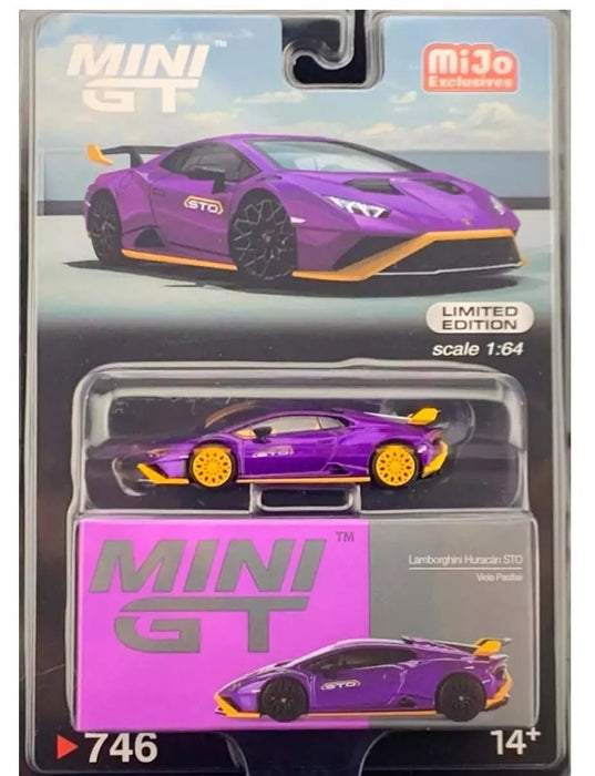 CHASE CAR Lamborghini Huracán STO Viola Pasifae - Mini GT - 1:64 - MGT00746GR Passion Diecast