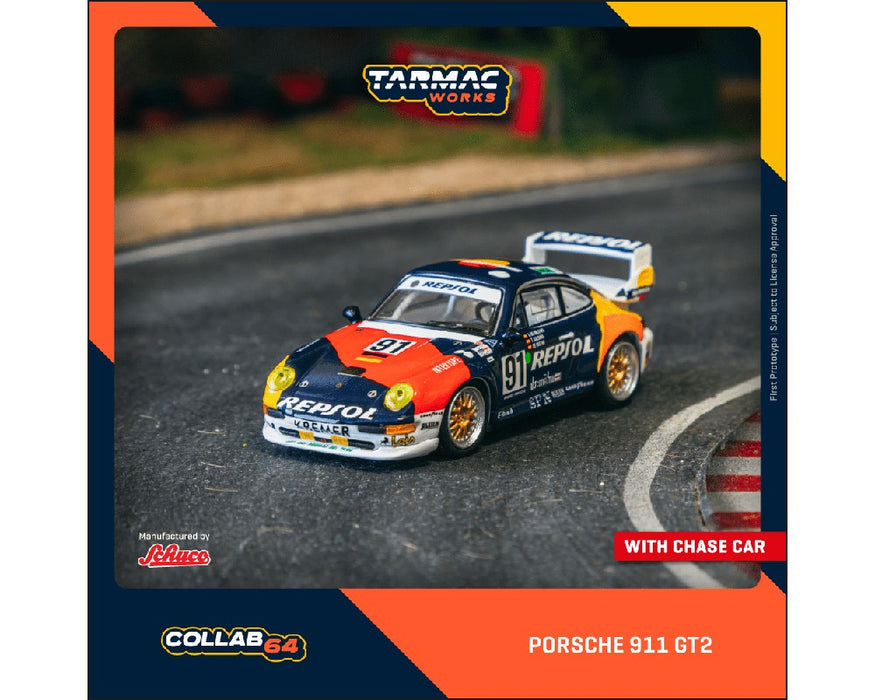 Porsche 911 GT2 24h LE MANS 1995 No.91 - Tarmac Works x Schuco - 1/64 - T64S-004-REP