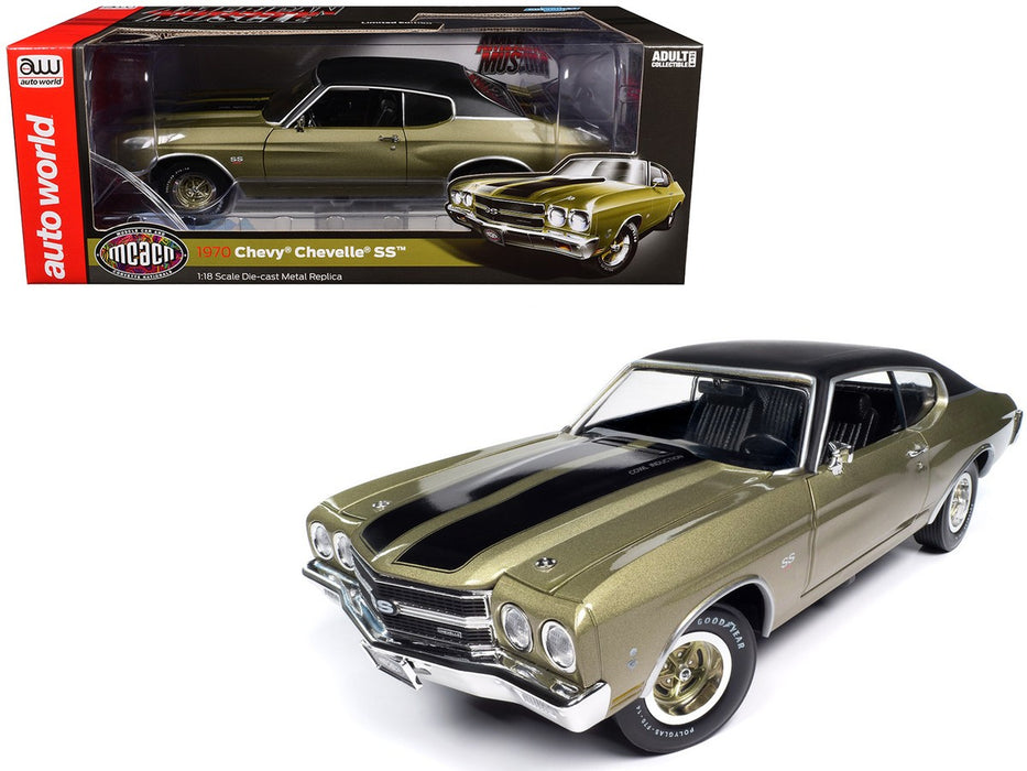 1970 Chevy Chevelle SS Gold/Black - Auto World / American Muscle 1/18 - AMM1332 Passion Diecast