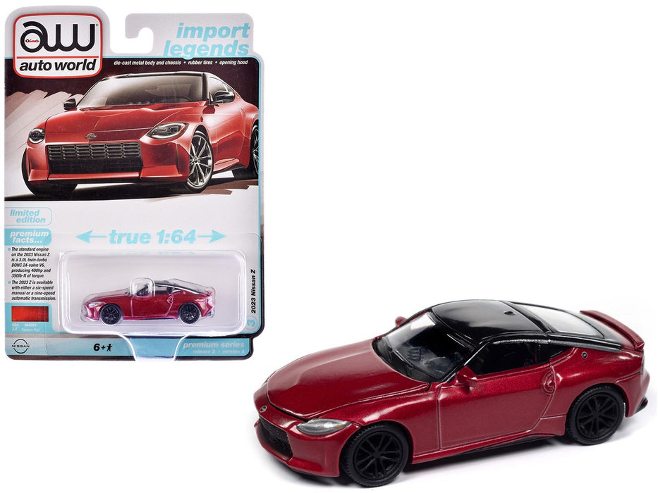 2023 Nissan Z in Passion Red Tri-Coat with Black Roof - Auto World - 1/64 - AWSP168 A