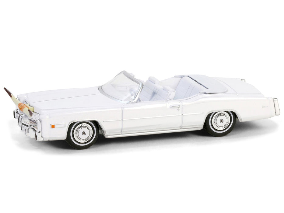 1976 Cadillac Eldorado Convertible White with Bull Horns Hood Ornament (Hobby Exclusive) - 1/64 Greenlight -30523