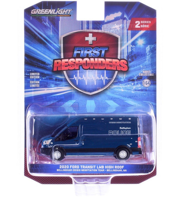 Bellingham Crisis Negotiation Team - 2020 Ford Transit LWB High - Responders Series 2 - 1/64 Greenlight - 67060 D