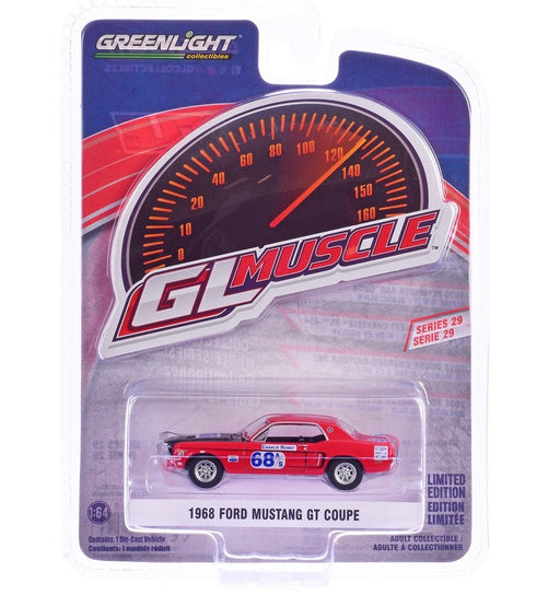 No.68 Charlie Henry Race Car -1968 Ford Mustang GT Coupe - GreenLight Muscle Series 29 - 1/64 Greenlight - 13360 B