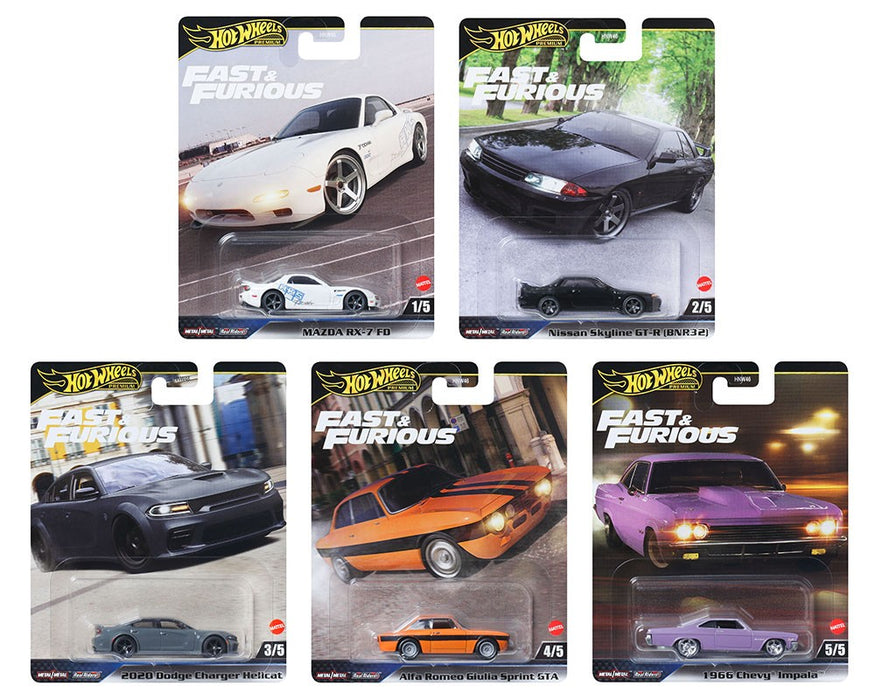 Hot Wheels - Car Culture - 1:64 - 2025 HW Fast & Furious - Release K - Set Of 5 Cars - HNW46-956K -  Passion Diecast
