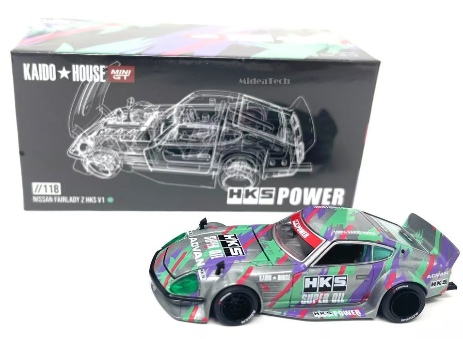 CHASE CAR Kaido★House - NISSAN FAIRLADY Z HKS - Mini GT - Mijo Exclusives - 1/64 - KHMG118GR Passion Diecast