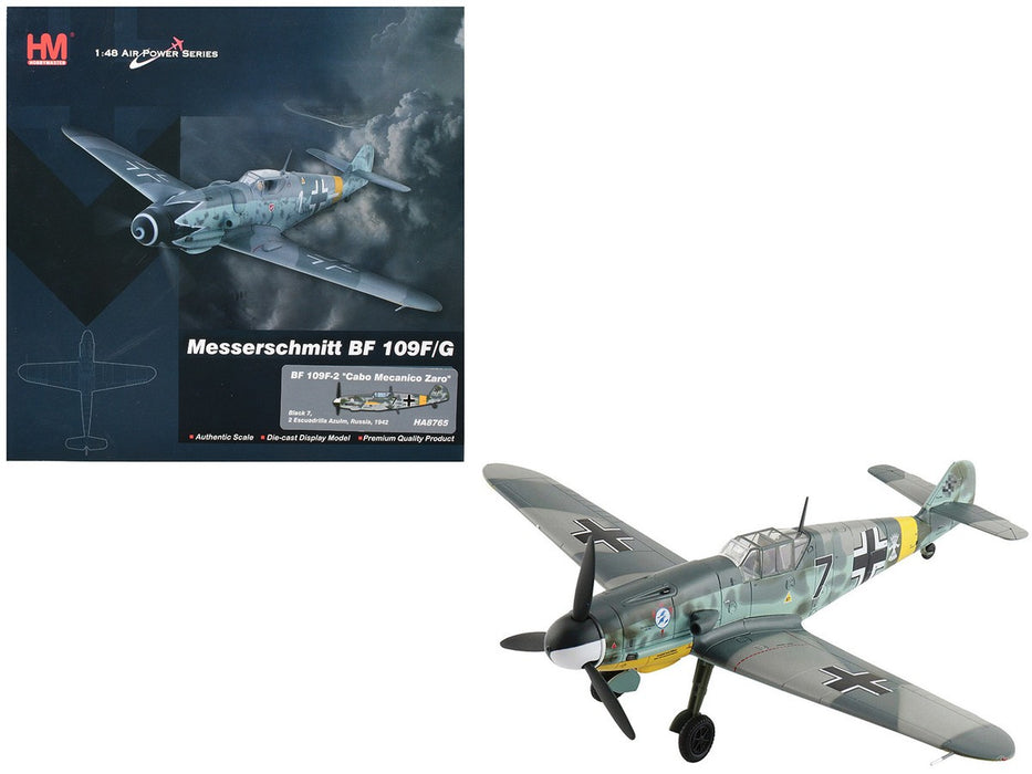 Messerschmitt Bf 109F / Spanish Air Force 2 Esc Azulm, Black 7, USSR, 1941 / Hobby Master 1:48 HA8765