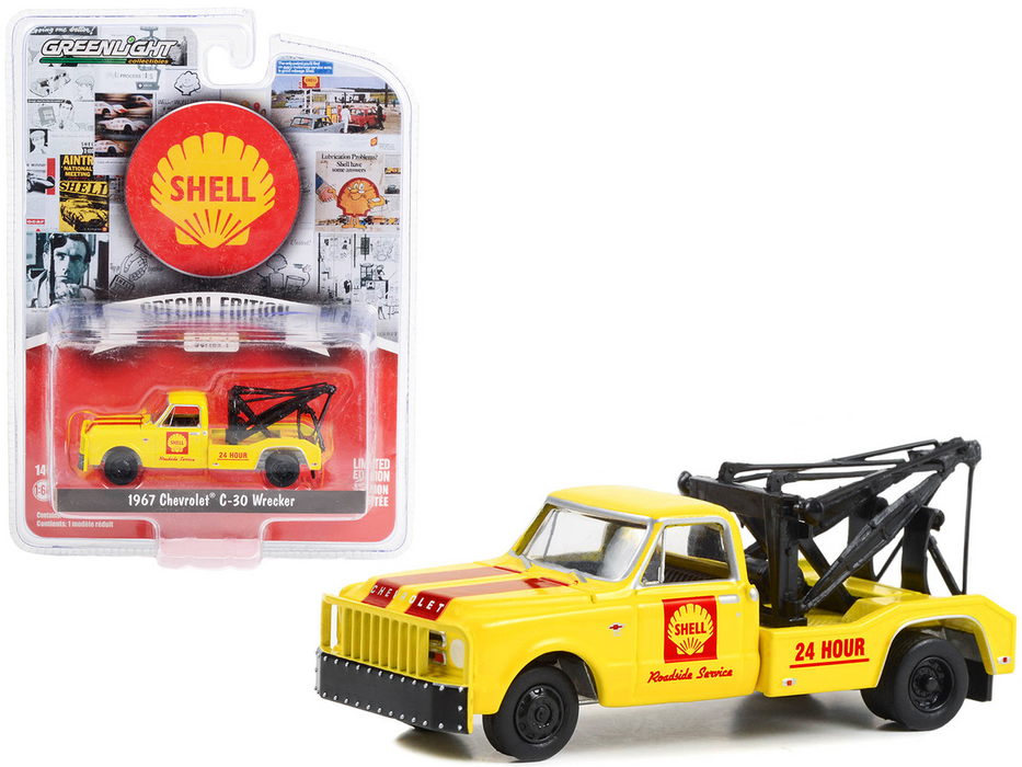 Shell Roadside Service 24 Hour - 1967 Chevrolet C-30 Wrecker - Shell Oil Special Edition Series 1 - 1/64 Greenlight - 41125 A