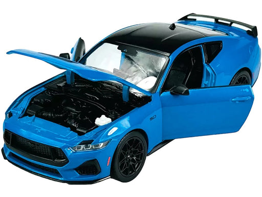 2024 Ford Mustang GT - Blue with Black Roof - Welly 1/25 - 24123W BL - Passion Diecast