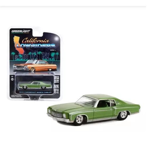 1970 Chevrolet Monte Carlo in Green - California Lowriders Series 2 -1/64 Greenlight - 63030 D