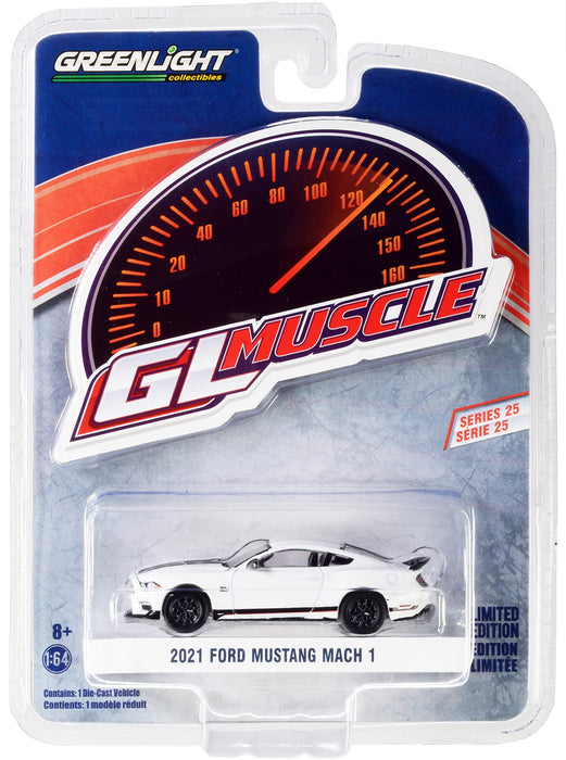 2021 Ford Mustang Mach 1 - Oxford White - GL Muscle Series 25 - 1-64 Greenlight - 13300 F - Passion Diecast