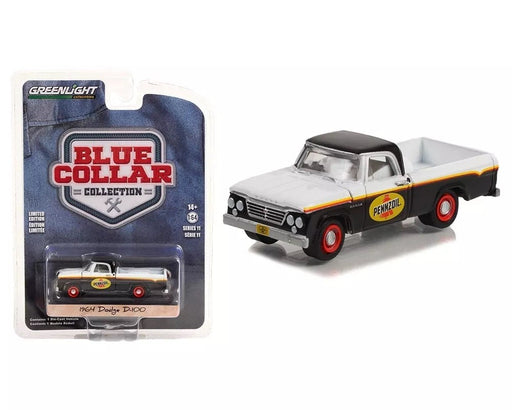 Pennzoil - 1964 Dodge D-100 with Toolbox - Blue Collar Collection Series 11 - 1/64 Greenlight - 35240 A
