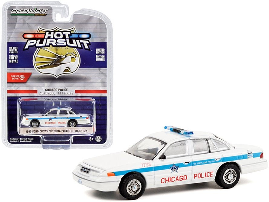 1995 Ford Crown Victoria Police Interceptor - Chicago Police Department - Hot Pursuit 36 - 1-64 Greenlight 42930 D  - Diecast
