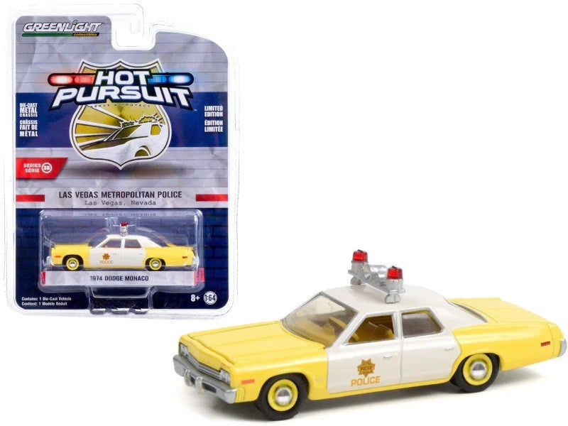 1974 Dodge Monaco Las Vegas Metropolitan Police Department - Hot Pursuit Series 38 - 1-64 Greenlight - 42960 A - Diecast 